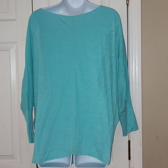 Stylus light bluish tuquoise butterfly style sleeve  tunic top  Sz XL - Picture 3 of 5